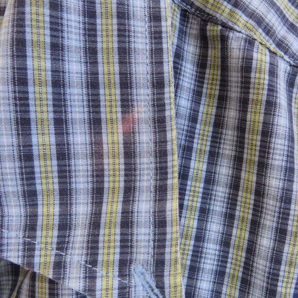 Covington* Men's Short Sleeve Button Down Curved Hem Pocket Plaid Shirt~ Large‎ - Picture 9 of 11